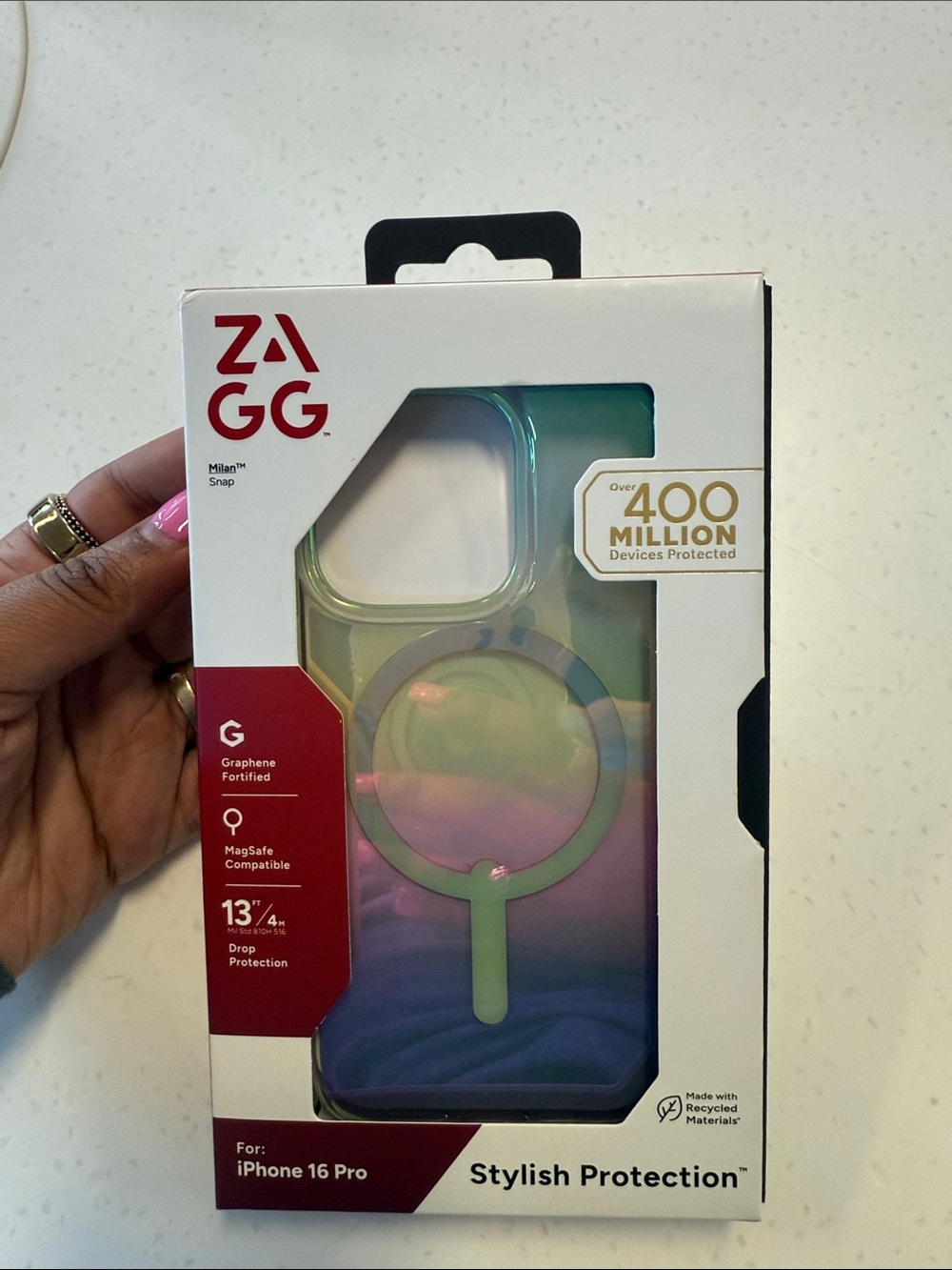 ZAGG Milan Snap MagSafe Case for iPhone 16 Pro - Iridescent Gradient